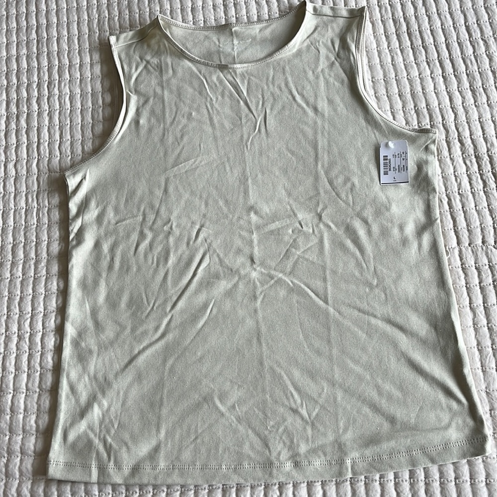 ! SOLD ! NWT - tank top - size L - Christopher & Banks - unique sage green color
